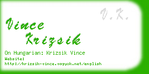 vince krizsik business card